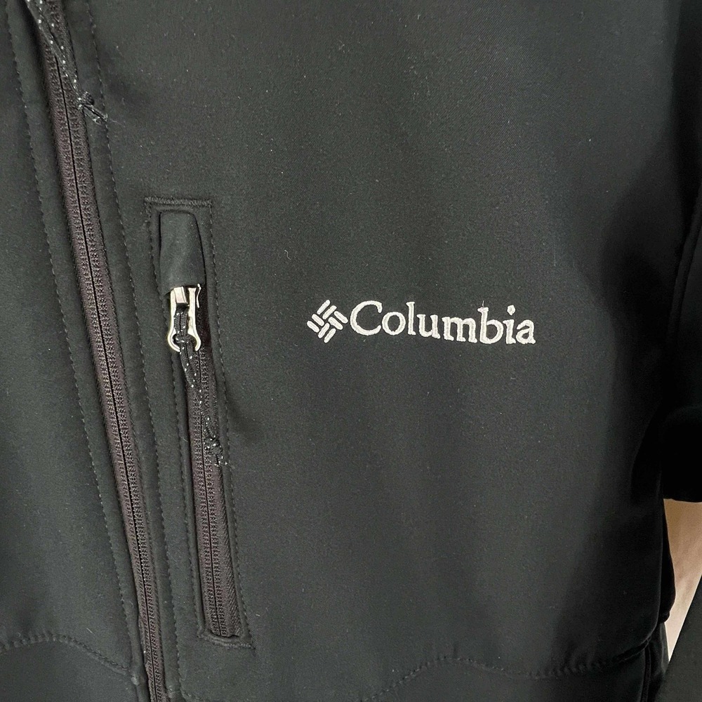Columbia Ascender Softshell Jacket Mens XL Black Zip Windbreaker Archery Logo - Picture 9 of 11